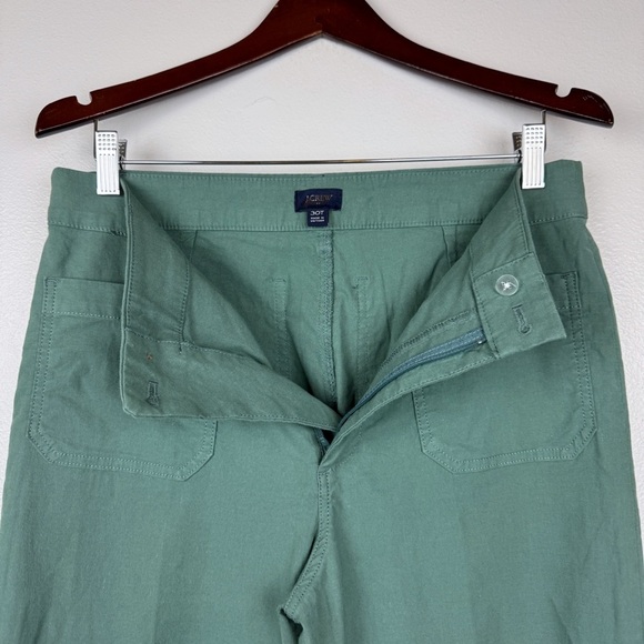 J. Crew Tall Lizzie High Rise Patch Pocket Wide Leg Pants Green Size 30T - Picture 7 of 9